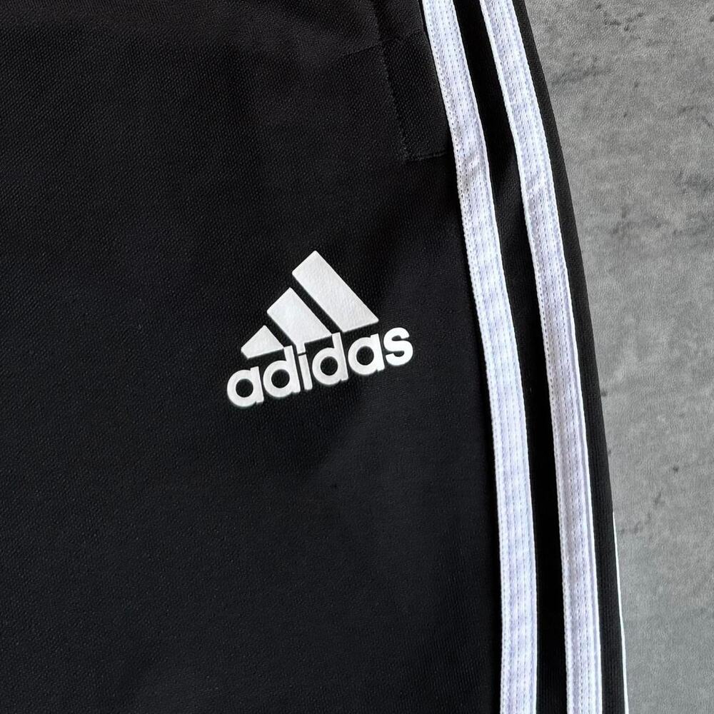 Vintage Y2K Adidas Black & White Grunge Three Stripes Jogger Sweatpants - Picture 3 of 4
